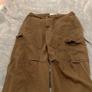 Graffiti green cargo pant button fly size M